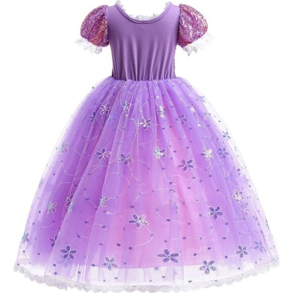 Princess Repunzal & Sophia Inspired Girl Princess Dress with Accessories - Picture 5 of 5